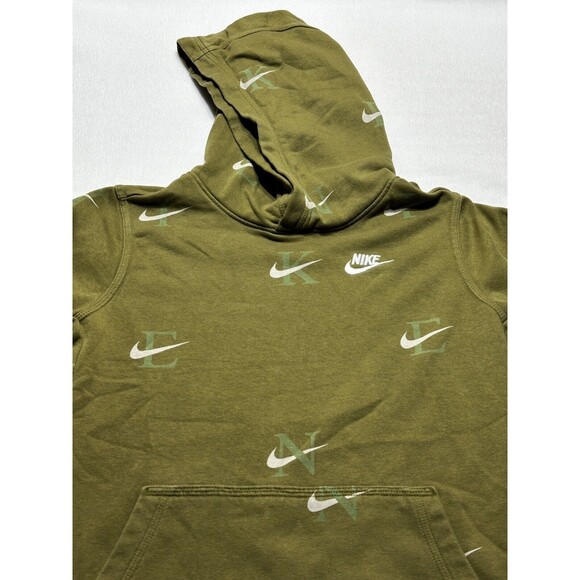 Nike Club Hoodie Youth Large All Over Print Monogram DX5699-378 Sweatshirt - Picture 2 of 8